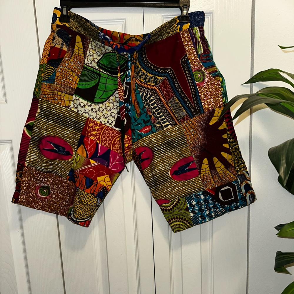 African Wax Print Men’s Shorts - Multicolor